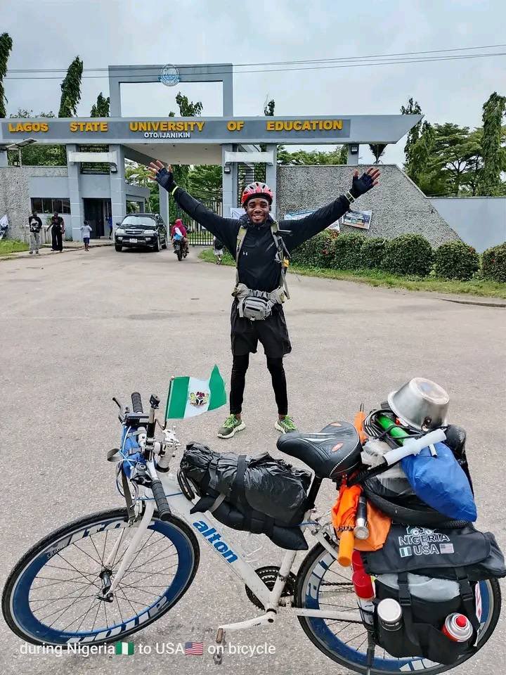 Meet Emmanuel Myam, a Nigerian Cycling to the U.S.A.