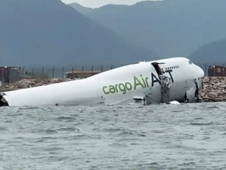 Hong Kong cargo plane skids off airport runway, two killed in tragic accident