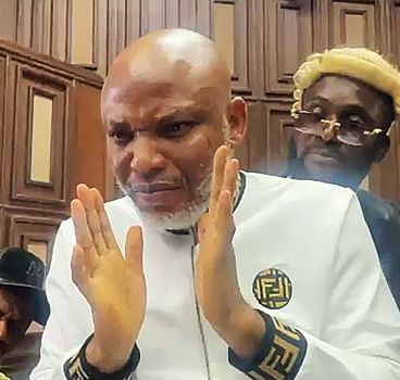 BREAKING: Court erupts as Judge orders Nnamdi Kanu out of hearing