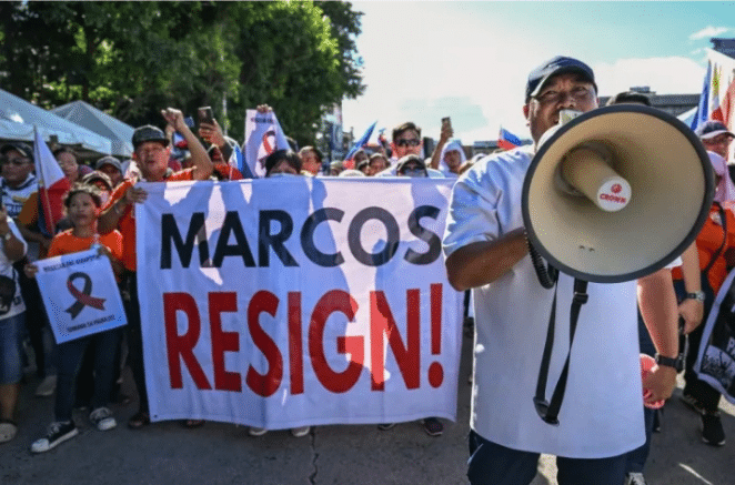 Philippines President Chronic drug use allegations are rejected amid corruption protests, highlighting governance challenges, mismanaged flood-control projects, disaster response issues, and public demand for accountability