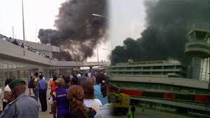 Fire-ravaged Lagos airport old terminal