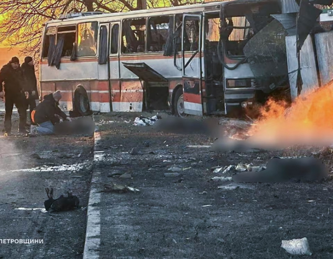 Russian drone attack on bus carrying mine workers in Ukraine leaves nation in mourning
