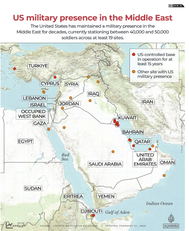 Mapping US and Israeli attacks on Iran and Tehran’s retaliatory strikes as war spreads across the Middle East