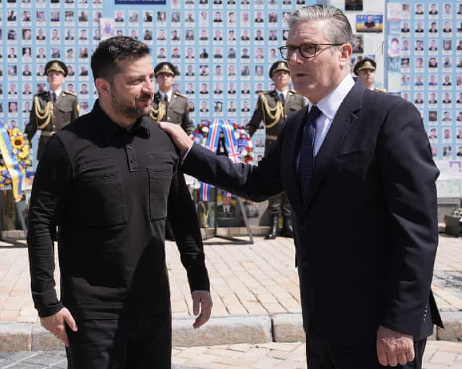 Zelenskyy thanks Starmer UK support during final Kyiv visit amid protests
