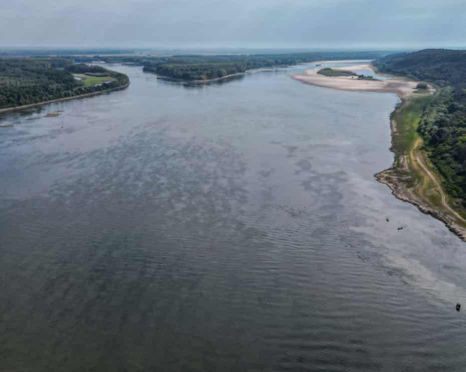 Romanian naval forces carry out a controlled underwater explosion in the Danube River to increase water flow for the Cernavodă nuclear power plant during the ongoing Europe heatwave energy crisis.