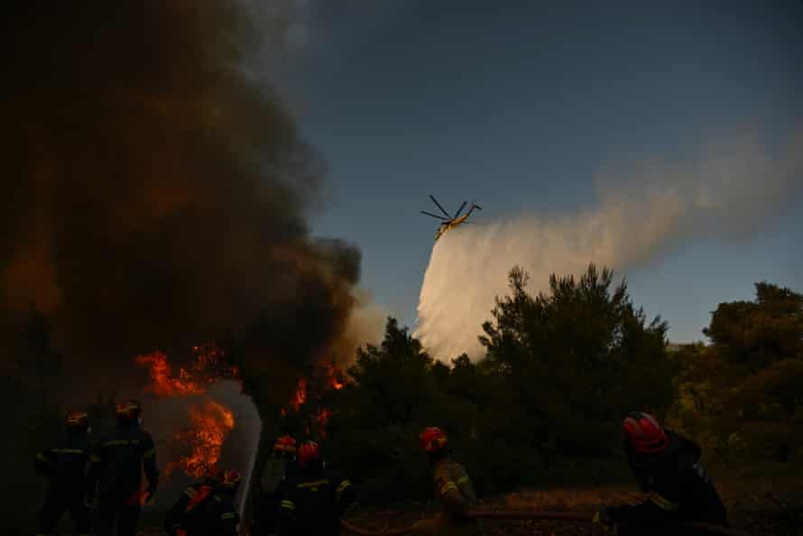 Greece wildfire helicopter crash kills crew as Europe battles blazes