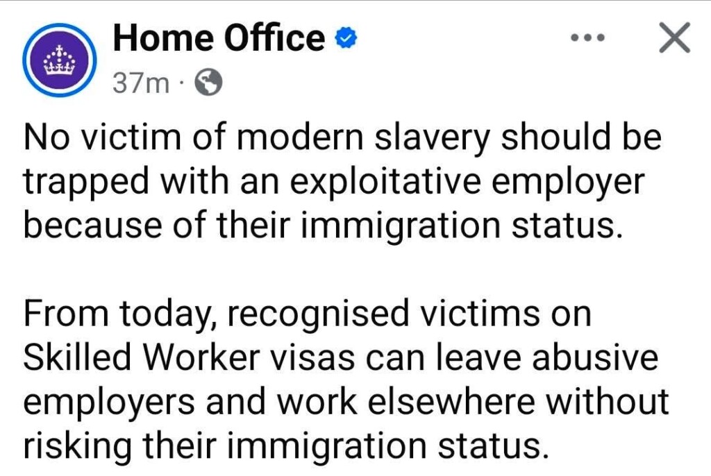 Skilled worker visa abuse: Home Office gives Workers new protection